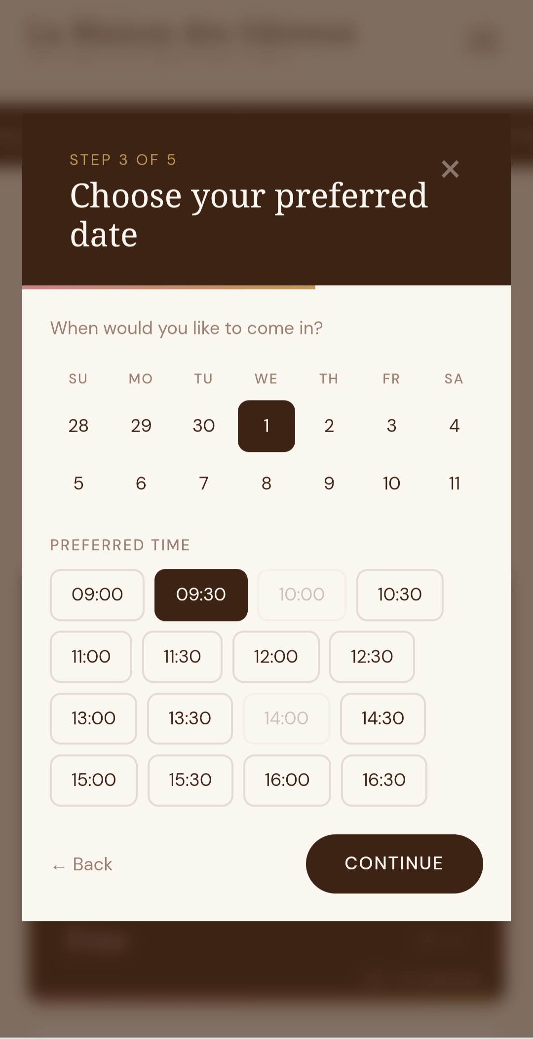 La Maison date picker